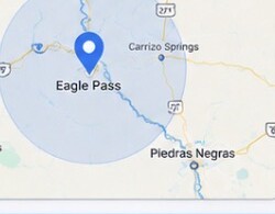 Map of the service area centered on Eagle Pass, including Crystal City, Carrizo Springs, and Piedras Negras